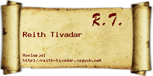 Reith Tivadar névjegykártya